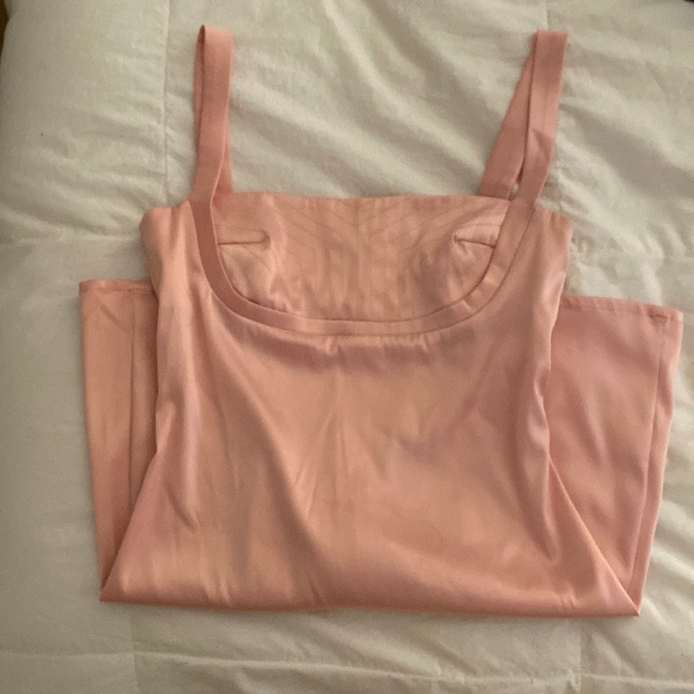 Pink strap satin mini dress size small
